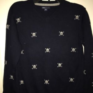 Navy skull sweater size 12